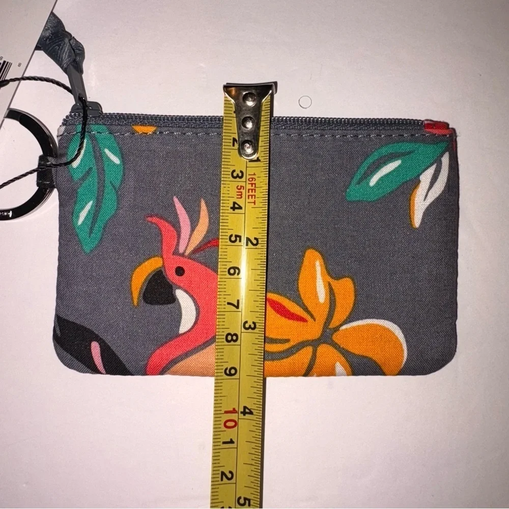 🆕 Vera Bradley Gray ID Holder with Colorful Floral Accents - Picture 3 of 4